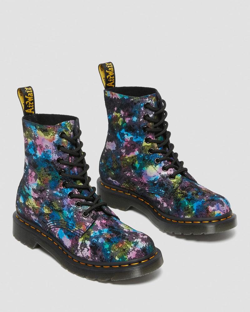 Dr Martens 1460 Pascal Confetti Suede Veterlaarzen Dames Zwart | NL 593KOR